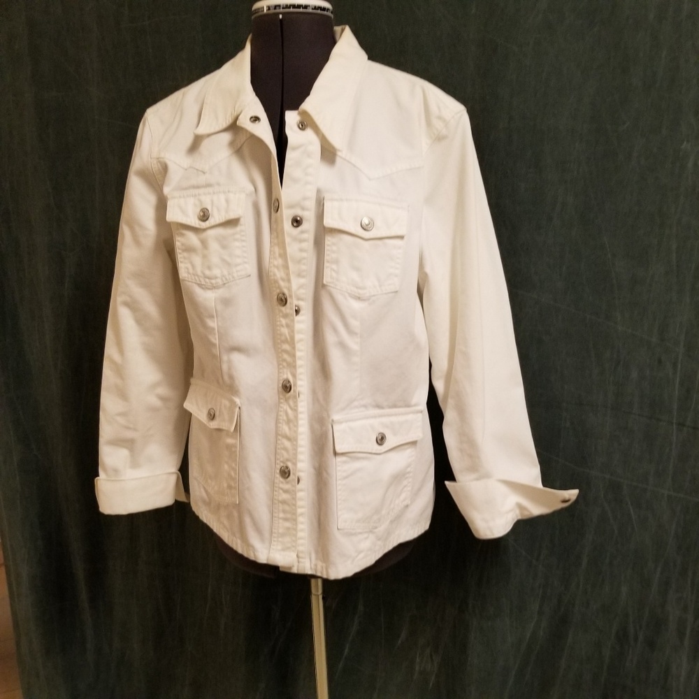 Gap white denim jacket, size XL